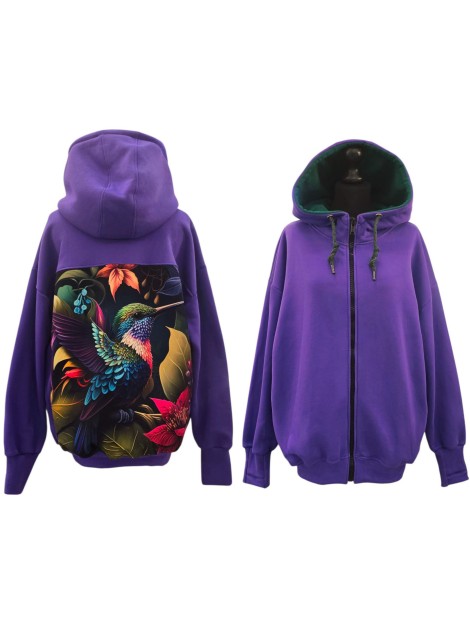 Bluza-kameleon-z-suwakiem-koliber-w-kwiatach