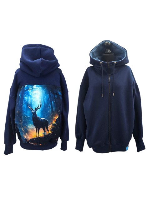 Bluza-kameleon-z-suwakiem-jeleń-nocą