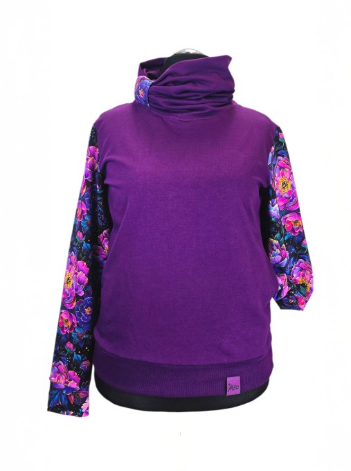 Bluza Luna z kominem wzór rękawy