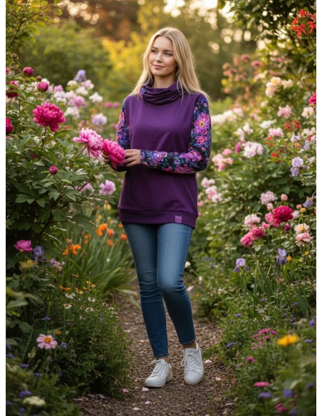Bluza Luna z kominem wzór rękawy