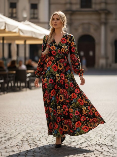 Sukienka VIOLA  jersey kolor maxi