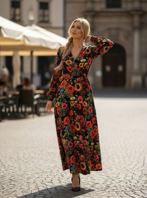 Sukienka VIOLA  jersey kolor maxi