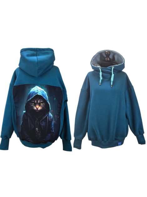 Bluza-Kameleon-kot-w-kapturze