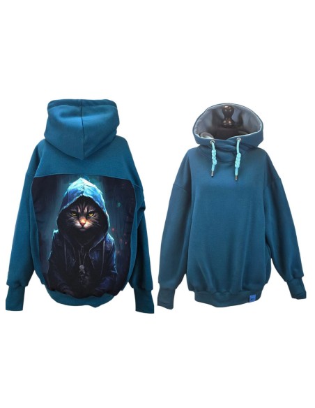 Bluza-Kameleon-kot-w-kapturze