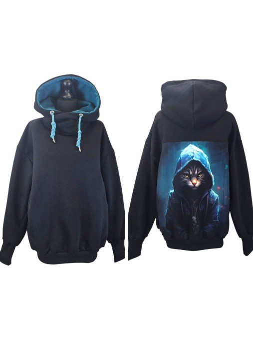 Bluza-Kameleon-kot-w-kapturze
