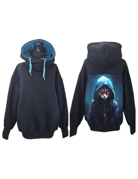 Bluza-Kameleon-kot-w-kapturze