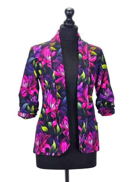 Kardigan-klasyczny-marszczony-rekaw